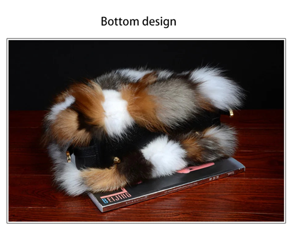 2025 New Clothing Designer Luxury Soft Fox Hair High-end Handbag Fashion Large Capacity Charm Women's Special Fur Bag