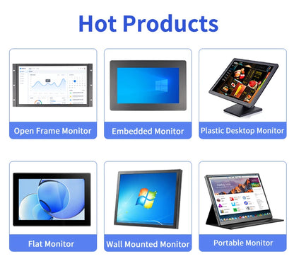 10.1 Inch 1920*1200 16:10 Metal Case Capacitive Touch Screen VESA Industrial Monitor With VGA HDMI BNC AV USB Port for CNC Kiosk