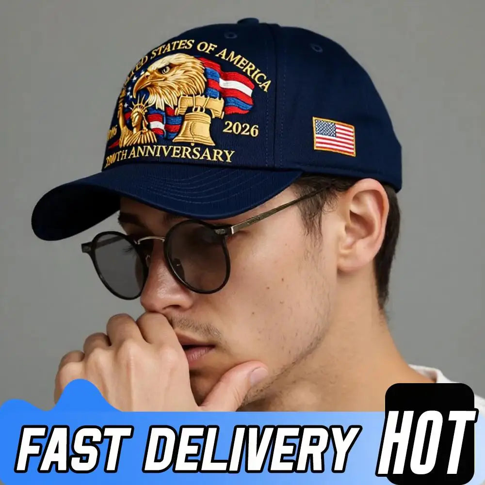 Men Women Baseball Caps US 250th Anniversary Cap Adjustable Retro Washed Patriotic Cap US 250th Anniversary Sports Trucker Hat