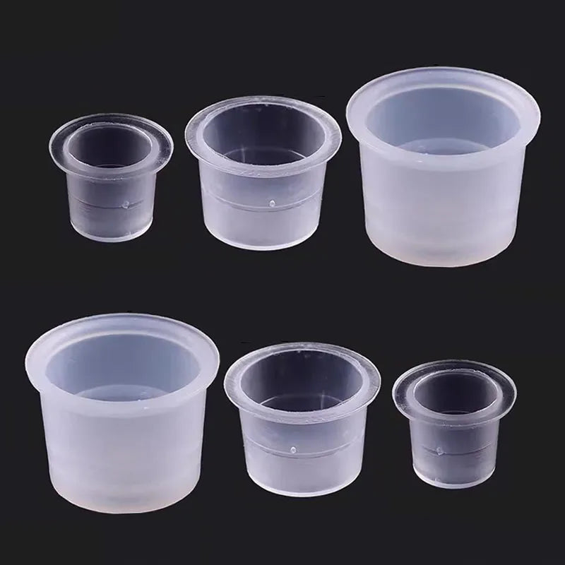 100pc S/M/L Plastic Microblading Disposable Tattoo Ink Cups Permanent Pigment Clear Container Cap Tattoo Accessory WSPJ04