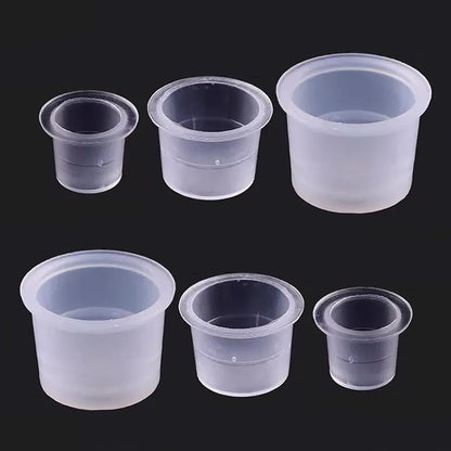 100pc S/M/L Plastic Microblading Disposable Tattoo Ink Cups Permanent Pigment Clear Container Cap Tattoo Accessory WSPJ04