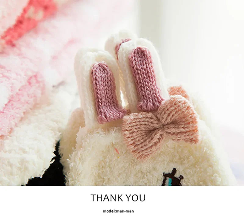 1 Pairs Box Christmas Socks Women Cute Thermal Fluffy Fuzzy Soft Velvet Thermo Sleep Sock Thick Warm Winter Socks New year Gift
