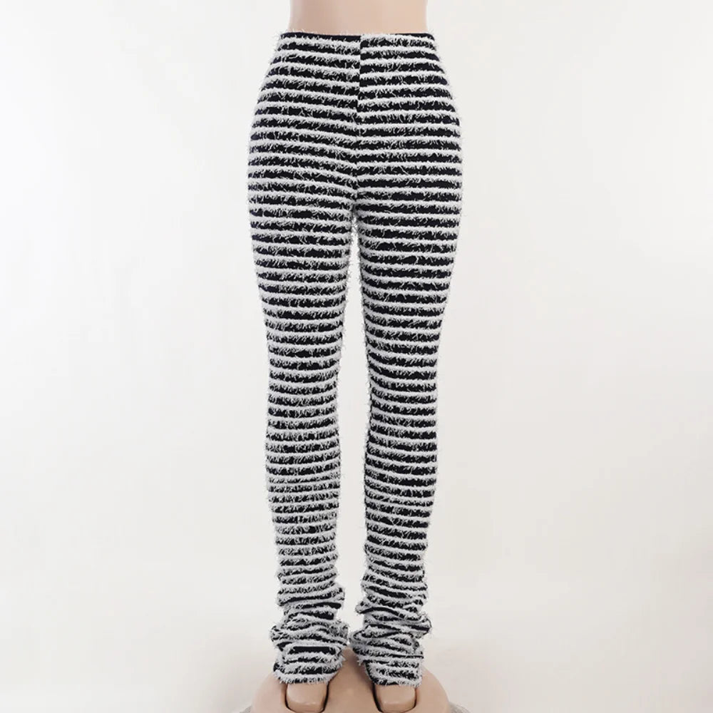 Color Block Stripes Pants Women High Waist Loose Sweatpants Women's Bodycon All-match Summer Trouseres For Female 2023
