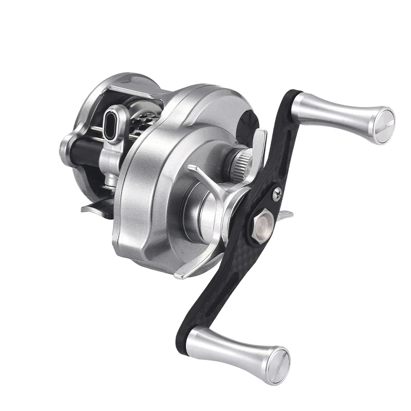Lizard Fishing BOKI Micro Drum Baitcaster Reel with Weighs 118g 7.6:1 Speed Ratio Carbon Body Shallow Spool Baitcasting Reel