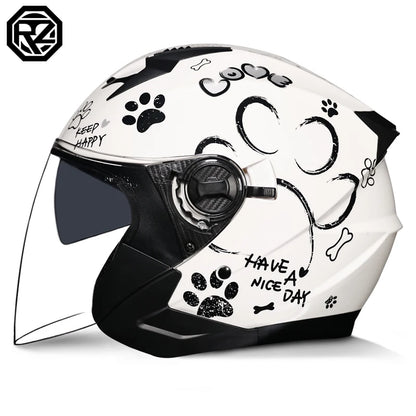 ORZ-705 Latest High Quality Motorcycle Helmet Half Covering Dual Lens Cascos para Motos Male Female Couple Capacetes de Moto