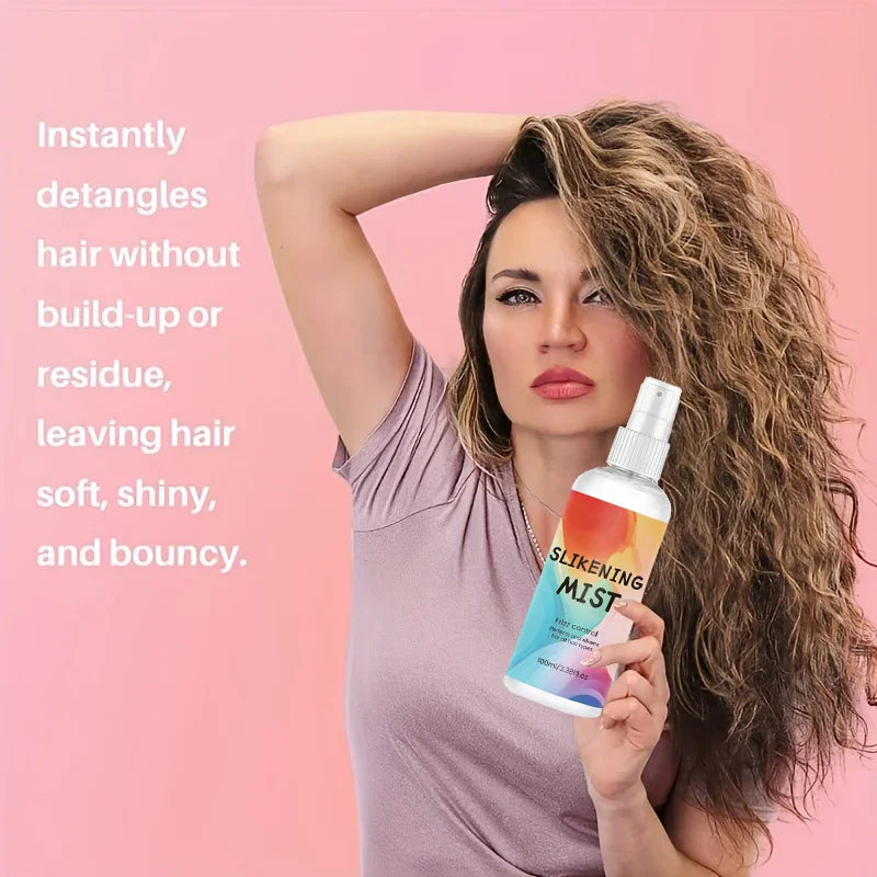 HAIR SILKENING SPRAY Silk Therapy Thermal Shield,tThermal-Pressing Product that Polishes, Silkens, and Smooths Curly Texture