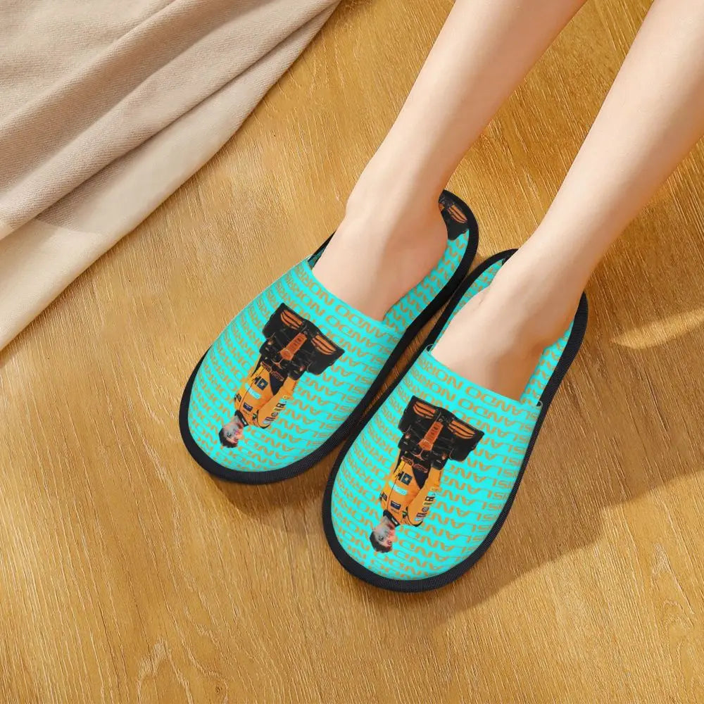 Custom British Lando Norris Racing Driver Guest Slippers for Spa Women House Slipper
