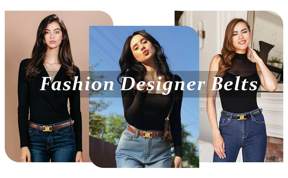 Luxury Women's Belt, Gold Buckle, Genuine Leather Belt, Fashion Style  Match with Jeans, Skirts, Top Quality Belt for Women