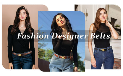 Luxury Women's Belt, Gold Buckle, Genuine Leather Belt, Fashion Style  Match with Jeans, Skirts, Top Quality Belt for Women