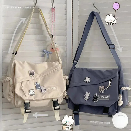 Vintage Postman Bag Versatile Handsome Work Style Art Shoulder Bag for Men and Women Crossbody Bag