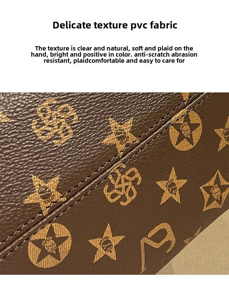 2024 Spring Summer New High-End Feelprinting Vintage Large Capacity Pillow Bag Fashionable Simple Commuting Crossbody Women's Ba