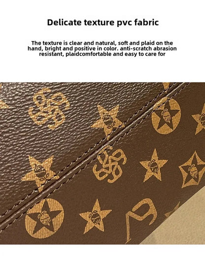 2024 Spring Summer New High-End Feelprinting Vintage Large Capacity Pillow Bag Fashionable Simple Commuting Crossbody Women's Ba