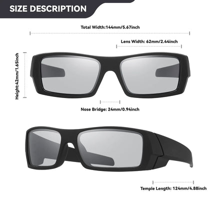 Square Frame Polarized Glasses, UV400 Full Frame for Cycling/Fishing, Outdoor Sports Sunglasses, Scratch-Resistant Lenses