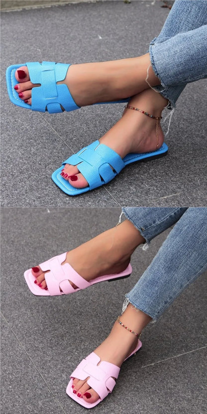 Luxury Brand Designer Women'S Sandals Fashionable And Elegant Flat Shoes Sexy Casual Beach Shoes Summer Outdoor Slippers women