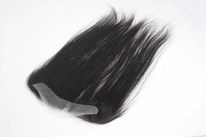 613 Blonde Human Hair Topper – PU Thin Skin Tape-In Toupee for Men & Women – V-Shape Hairline 13inch Straight Natural Hairpiece