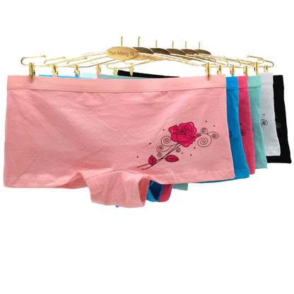 Woman Cotton Underwear Women Girls Shorts Boxers Ladies Panties Sexy Floral Boyshort Knickers for Women 6 pcs/lot