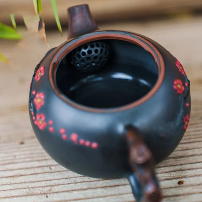 Jianshui Purple Pottery Teapot for Tea Making, Household Ceramic Single Pot, Chinese Retro Style Plum Blossom Teapot, Xishi Teap
