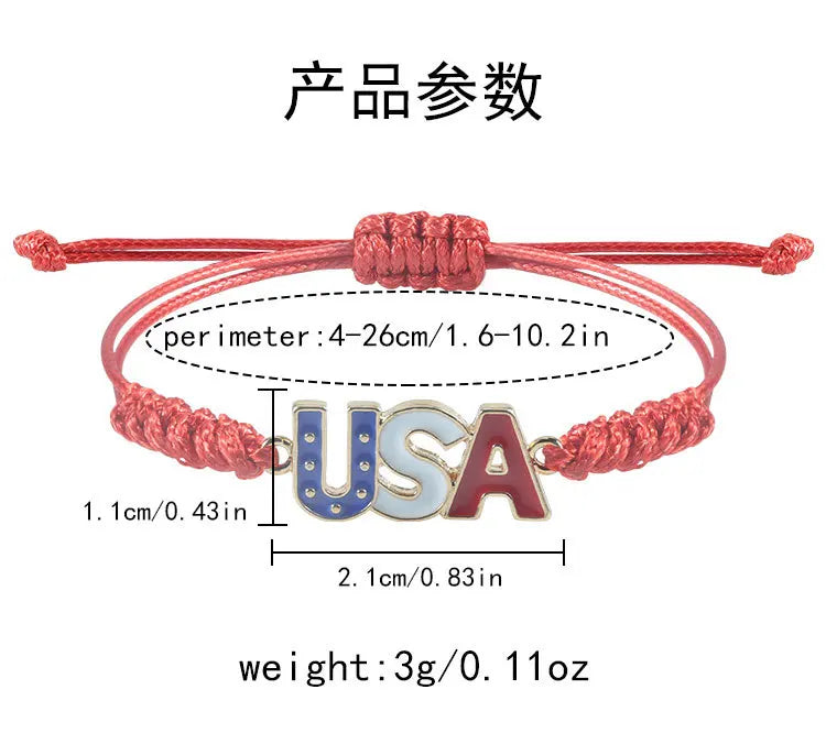 New stylish alloy USA Independence Day Bracelet USA Flag Election Holiday Party Honoring patriotism Bracelet accessories for men