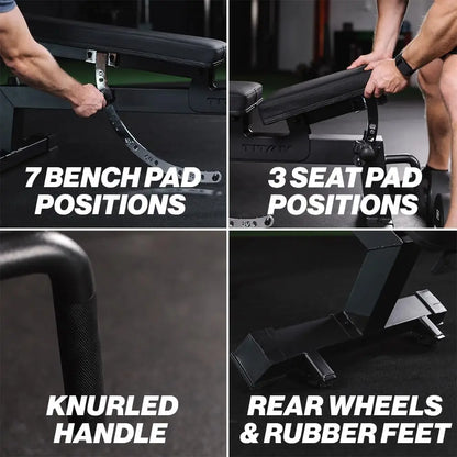 Performance Series Adjustable Bench Supports 650 LB Incline Versatile Utility Bench for Home Gym Weightlifting Strength Training