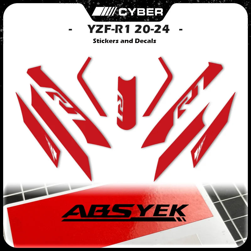 Fairing Shell Sticker Decal Hollow Line Design Front Full Vehicle Sticker All Logos For YAMAHA YZFR1 YZF-1000 R1 2020-2023