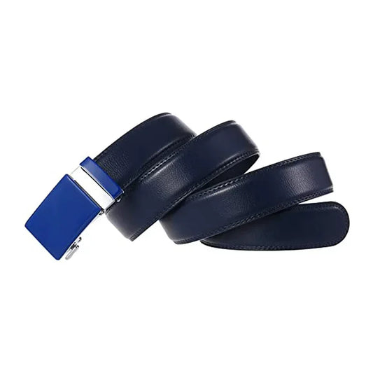 Red men's belt, khaki blue and white men's self-buckle belt, available in sizes 100cm-125cm