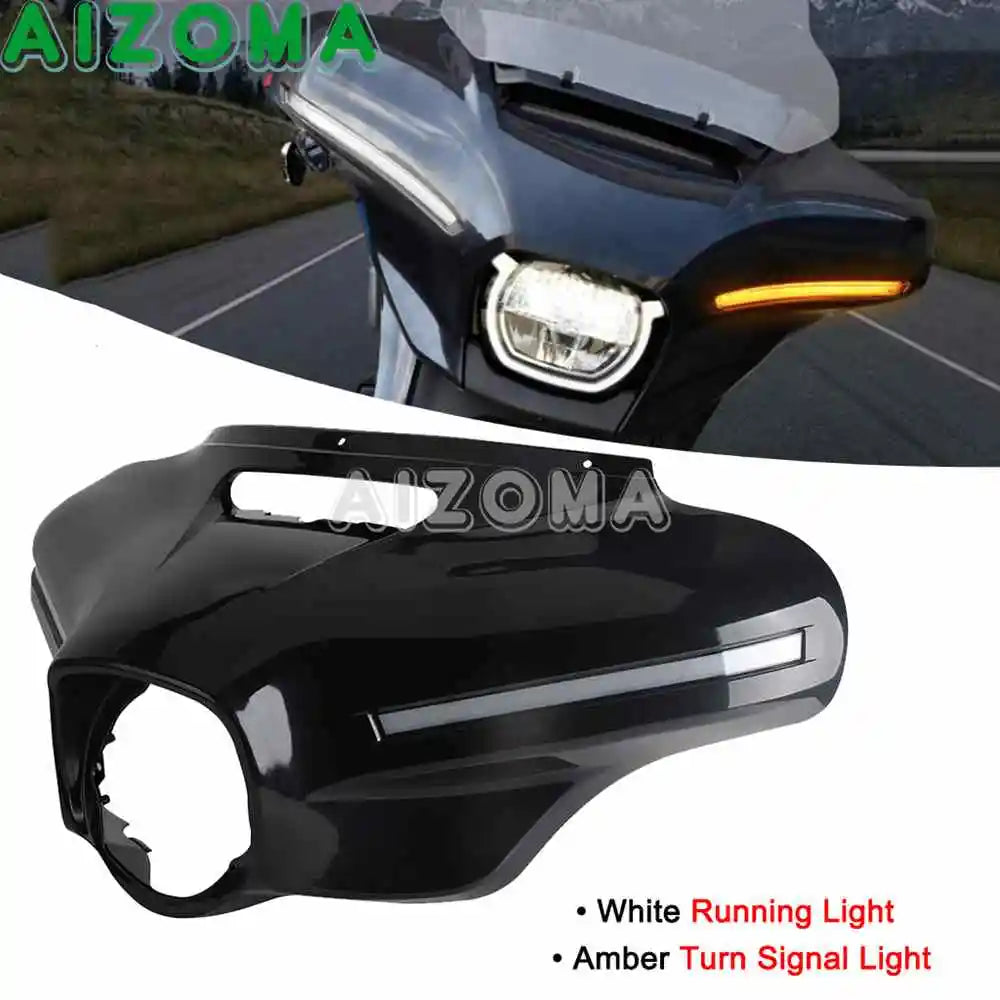 12V Motorcycle Bawting Fairing LED Front Light Mask Cowl Cover For Harley Street Glide CVO SE FLHXSE FLHXST FLHX/I FLHXS 2014-24