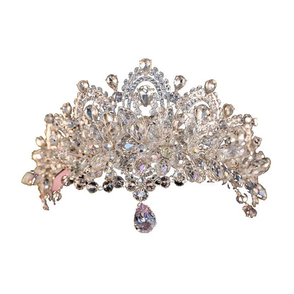 KMVEXO Baroque Luxury Crystal Bridal Tiaras Cubic Zircon Crown Rhinestone Pageant Diadem Headpieces Wedding Hair Accessories