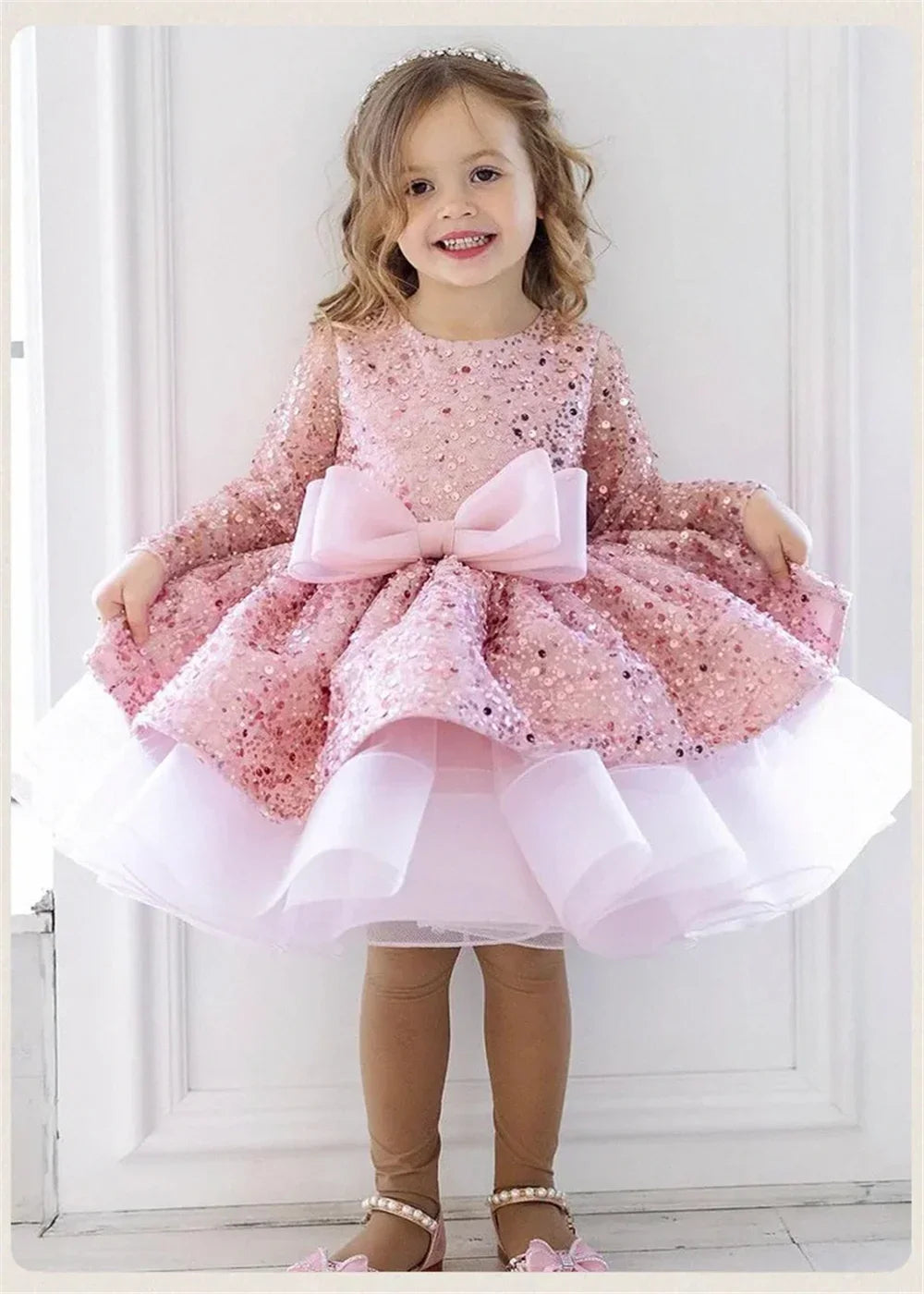 Lovely White Satin Flower Girl Dress for Wedding Dresses Little Princess Bow Kids Birthday Party Evening Customise Gowns