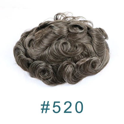Men's Super Natural Hairline 100% Human Hair Ombre Blonde Capillary Prosthesis System Wigs Brown Roots Durable Thin Skin Toupee