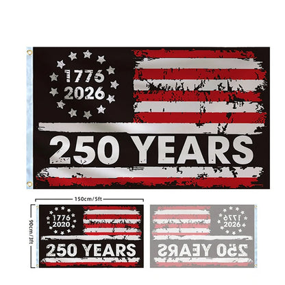 250 Years Commemorative Flag Usa Patriotic Banner Indoor Outdoor Flag Patriotic American 250th Anniversary Flag For Wall90x150CM