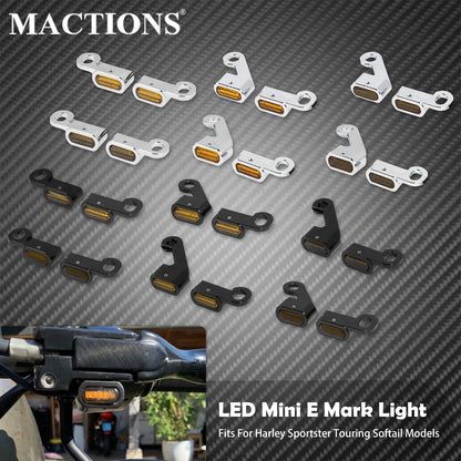 Motorcycle LED E Mark Turn Signal Light Indicator Mini Running Lamp For Harley Softail Touring Sportster XL 883 1200 FLHX Fatboy
