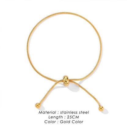 Korean Adjustable Stainless Steel Necklace for Women High Quality Design Gold Color Snake Chain Jewelry Wholesale Dropshipping