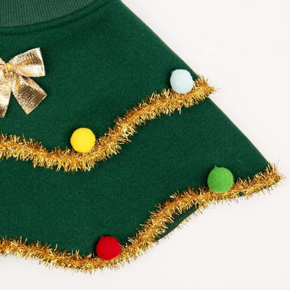 Dog Christmas costume, puppy Christmas cloak costume, cute cat costume, Christmas role-playing party