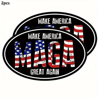 2pcs Maga USA American Flag Vinyl Sticker Make America Great Again Sticker Maga Cars Trucks Laptops For Car motorcycle Bike