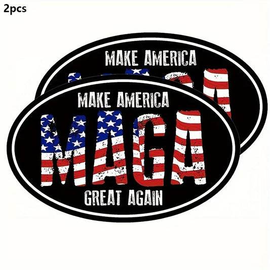 2pcs Maga USA American Flag Vinyl Sticker Make America Great Again Sticker Maga Cars Trucks Laptops For Car motorcycle Bike