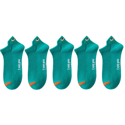 5/10 Pairs Man Short Socks Ankle Boat Socks Breathable Casual Athletic Socks Women Summer Thin Low-Cut Male Socks