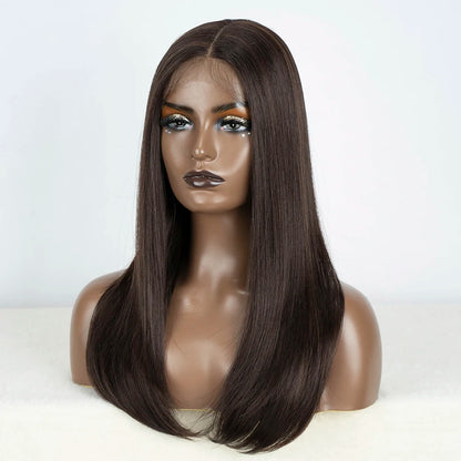 Synthetic Lace Front Wigs Long Bob Straight Wig Brown Blonde Black Color 22" Hair For Women Lace Wig Heat Resistant Cosplay Wigs