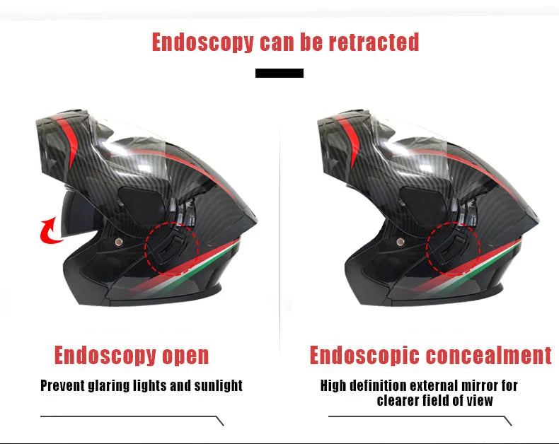 Small Modular Electric Motorcycle Helmet Bluetooth Dual Visor Helmet with Large Rear Wing 3C DOT Certified Safety Gear