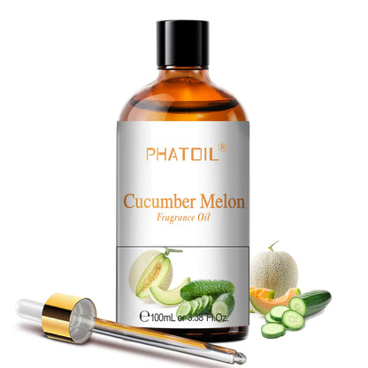 PHATOIL 100ml Aromatherapy Fragrance Oil with Glass Dropper Lime Coconut Strawberry Cherry Watermelon Lemon Mango Aroma Oils