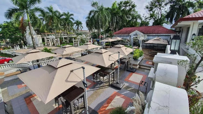 Sun Umbrella, Outdoor Furniture, with Solar LED Lights, Outdoor Umbrella Furniture Set, Sun Protection and Rain Protection