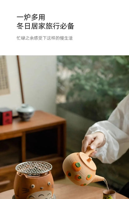 Japanese Charcoal Fire Stove Can Dry-fire Coarse Pottery Anti-scalding Side Handle Kettle Household Tea Stove Charcoal Grill