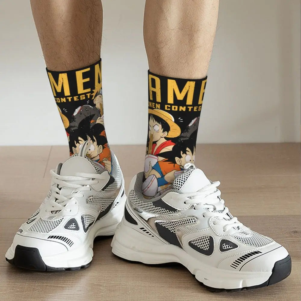 Fashion Men's Socks Harajuku Tony Tony Choppers Sock Luffys Zoros Trafalgar Law Anime Women's Socks Spring Summer Autumn Winter