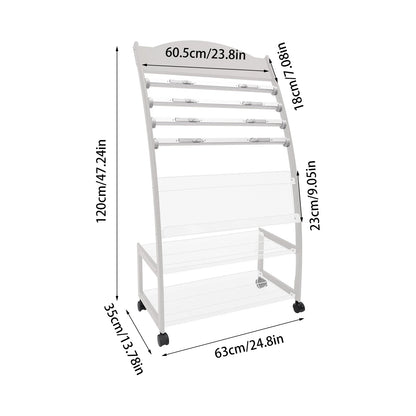 Aluminum Alloy Clip on Newspaper Rack, Magazine Display Rack, Magazine Rack, Brochure Display Rack - Black/White