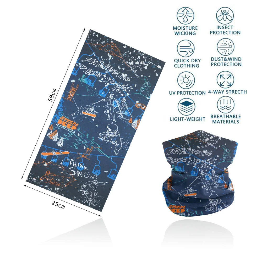 Motorcycling Running Outdoor Sports Face Bandanas Men Neck Warm Gaiter Women Headscarf UV Protection Seamless Tube Face Shield