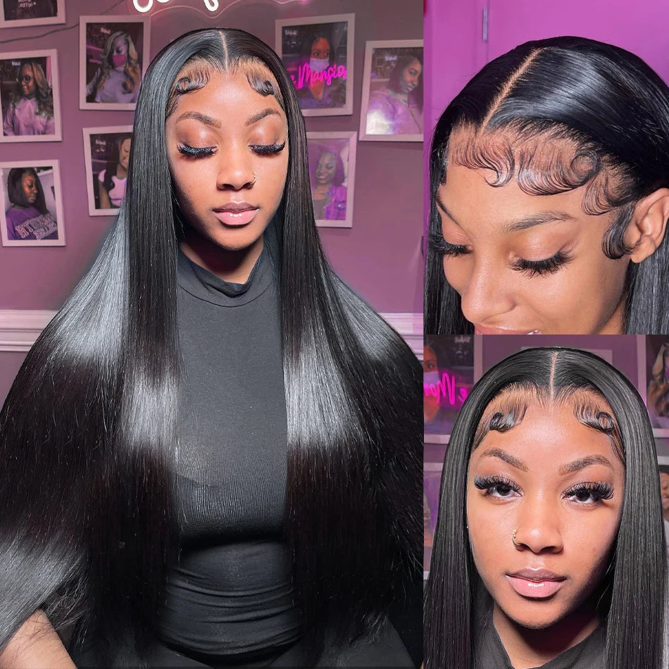 40 Inch Wigs Human Hair Hd Frontal 13x6 Raw Real Length Straight Human Hair Lace Wig Overseas Warehouse Free Shipping