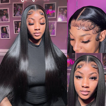 40 Inch Wigs Human Hair Hd Frontal 13x6 Raw Real Length Straight Human Hair Lace Wig Overseas Warehouse Free Shipping