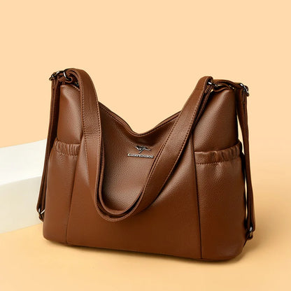 High Quality Soft Pu Leather Shoulder Bags for Women Women Bags Luxury Designer Multifunction Travel BackPack Commuter Handbags