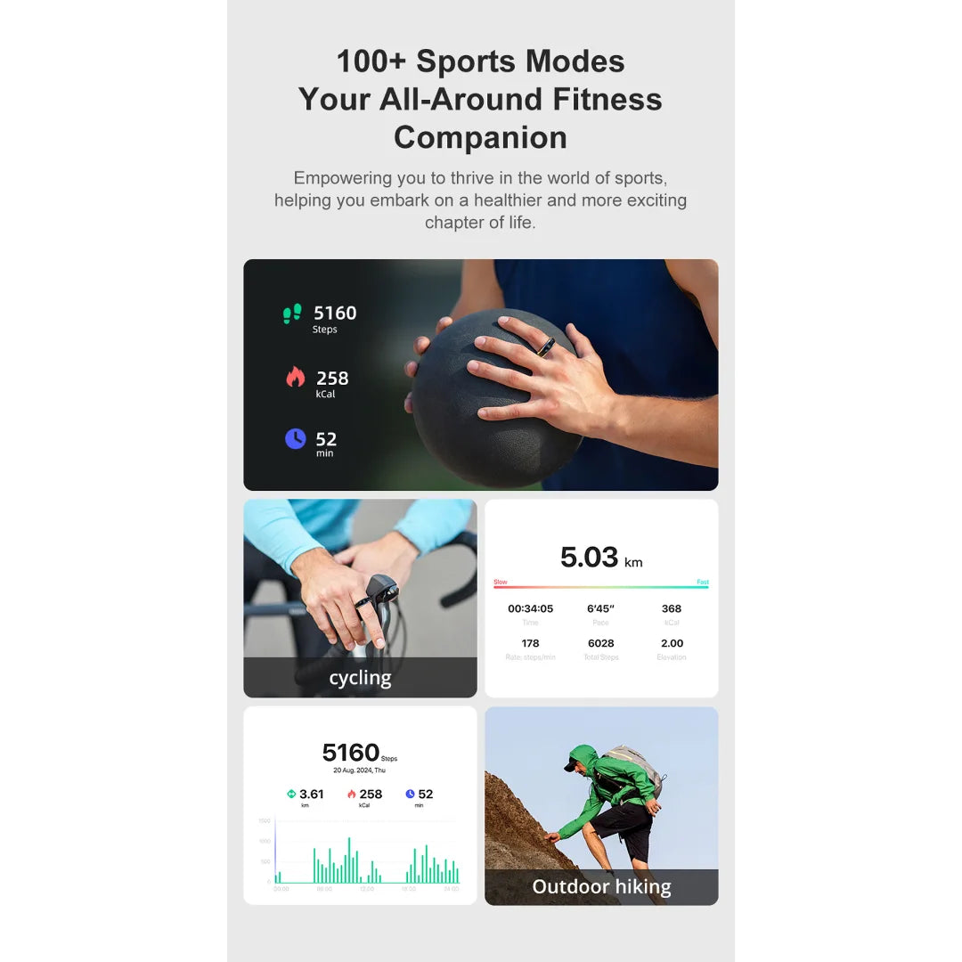 2026 New  Smart Ring, Fidget Spinner Anxiety Relieve Ring with Charging Case for Men, Health and Sleep Monitor, 5ATM Waterproof