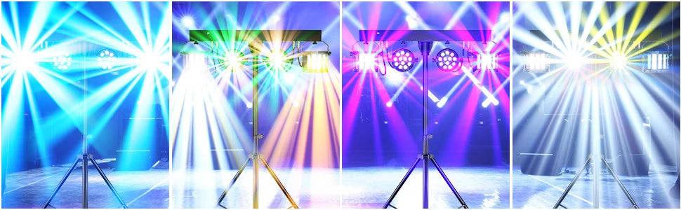 Yiflamefly 60W RGBW LED Par Lights With Bag&Bracket Combination Bracket Lights DMX Stage Light For Church Wedding Birthday Party