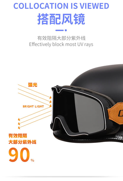 ORZ-309-Soldier Helmet Retro Half Helmet Motorcycle Male and Female Motorcycle Personality German Ladle Helmet Electric Vehicle